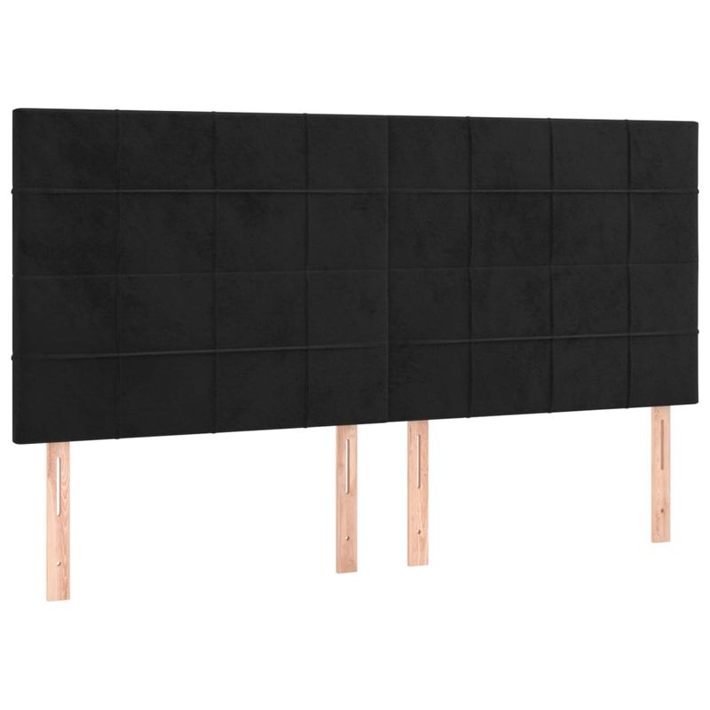 Casa si Gradina - Mobilier - Paturi si accesorii - Paturi - Pat box spring cu saltea, negru, 160x200 cm, catifea - Infinity.ro