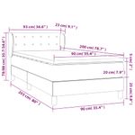 Casa si Gradina - Mobilier - Paturi si accesorii - Paturi - Pat box spring cu saltea, alb, 90x200 cm, piele ecologica - Infinity.ro