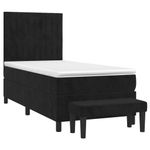 Casa si Gradina - Mobilier - Paturi si accesorii - Paturi - Pat box spring cu saltea, negru, 90x190 cm, catifea - Infinity.ro