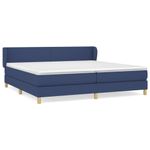 Casa si Gradina - Mobilier - Paturi si accesorii - Paturi - Pat box spring cu saltea, albastru, 200x200 cm, textil - Infinity.ro