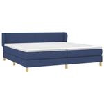 Casa si Gradina - Mobilier - Paturi si accesorii - Paturi - Pat box spring cu saltea, albastru, 200x200 cm, textil - Infinity.ro