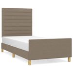 Casa si Gradina - Mobilier - Paturi si accesorii - Paturi - Cadru de pat cu tablie, gri taupe, 100x200 cm, textil - Infinity.ro