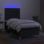 Casa si Gradina - Mobilier - Paturi si accesorii - Paturi - Pat cu arcuri, saltea si LED, negru, 90x190 cm, textil - Infinity.ro