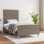 Casa si Gradina - Mobilier - Paturi si accesorii - Paturi - Cadru de pat cu tablie, gri taupe, 100x200 cm, textil - Infinity.ro