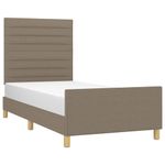 Casa si Gradina - Mobilier - Paturi si accesorii - Paturi - Cadru de pat cu tablie, gri taupe, 100x200 cm, textil - Infinity.ro