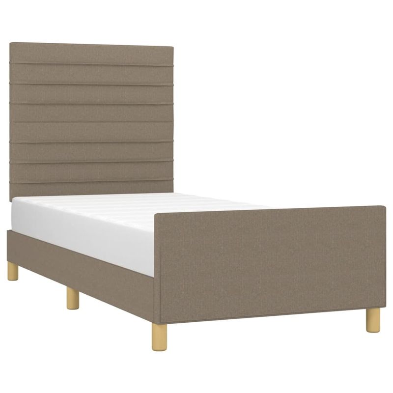 Casa si Gradina - Mobilier - Paturi si accesorii - Paturi - Cadru de pat cu tablie, gri taupe, 100x200 cm, textil - Infinity.ro