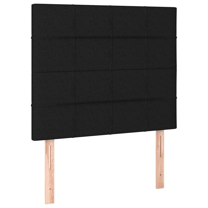Casa si Gradina - Mobilier - Paturi si accesorii - Paturi - Pat cu arcuri, saltea si LED, negru, 90x190 cm, textil - Infinity.ro