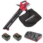 Casa si Gradina - Gradinarit si plante - Utilaje gradina - Aspiratoare, suflante si tocatoare - Aspirator frunze, cu 2 acumulatori 4 Ah, incarcator 2 x20V Li-ion, sac colector, Worcraft - Infinity.ro