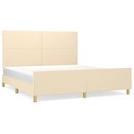 Casa si Gradina - Mobilier - Paturi si accesorii - Paturi - Cadru de pat cu tablie, crem, 160x200 cm, textil - Infinity.ro
