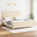 Casa si Gradina - Mobilier - Paturi si accesorii - Paturi - Cadru de pat cu tablie, crem, 160x200 cm, textil - Infinity.ro