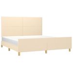 Casa si Gradina - Mobilier - Paturi si accesorii - Paturi - Cadru de pat cu tablie, crem, 160x200 cm, textil - Infinity.ro