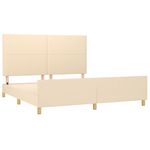 Casa si Gradina - Mobilier - Paturi si accesorii - Paturi - Cadru de pat cu tablie, crem, 160x200 cm, textil - Infinity.ro