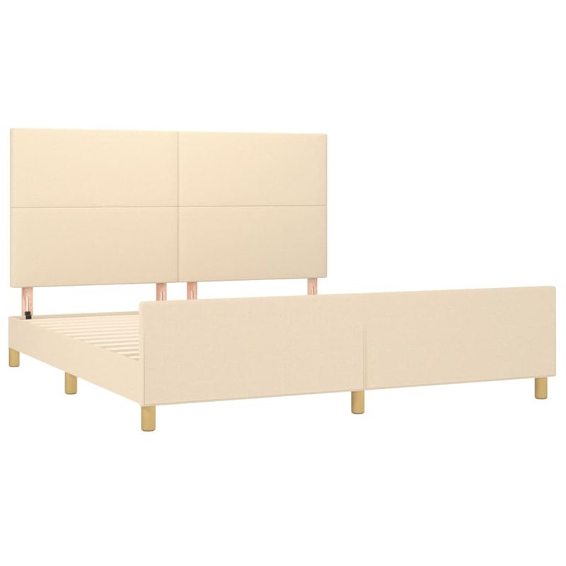 Casa si Gradina - Mobilier - Paturi si accesorii - Paturi - Cadru de pat cu tablie, crem, 160x200 cm, textil - Infinity.ro
