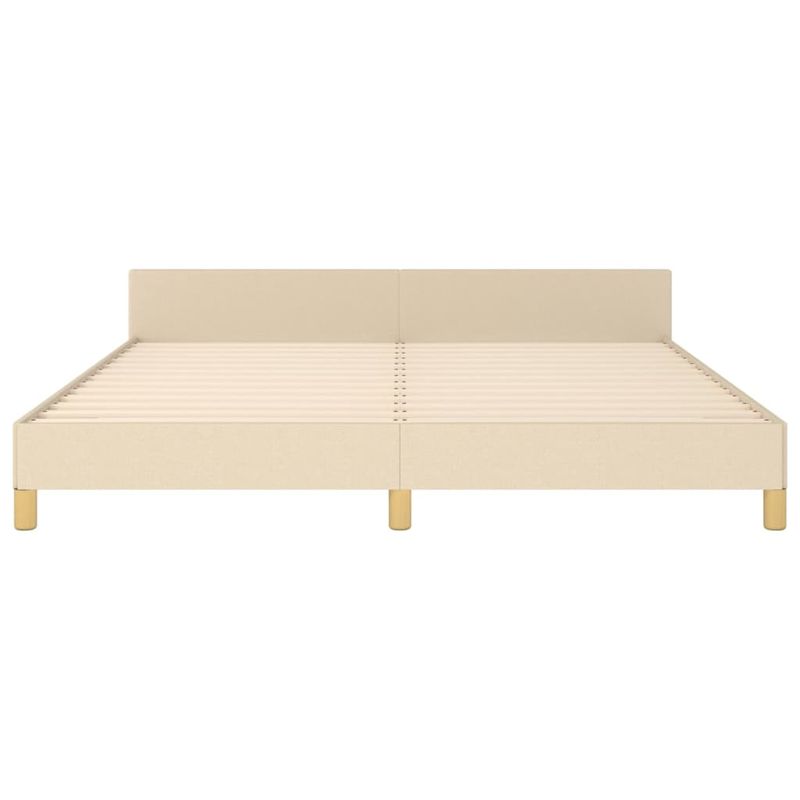 Casa si Gradina - Mobilier - Paturi si accesorii - Paturi - Cadru de pat cu tablie, crem, 160x200 cm, textil - Infinity.ro