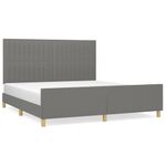 Casa si Gradina - Mobilier - Paturi si accesorii - Paturi - Cadru de pat cu tablie, gri inchis, 180x200 cm, textil - Infinity.ro