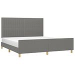 Casa si Gradina - Mobilier - Paturi si accesorii - Paturi - Cadru de pat cu tablie, gri inchis, 180x200 cm, textil - Infinity.ro
