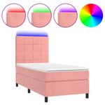 Casa si Gradina - Mobilier - Paturi si accesorii - Paturi - Pat cu arcuri, saltea si LED, negru, 90x200 cm, catifea - Infinity.ro