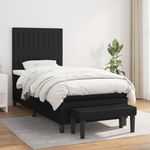 Casa si Gradina - Mobilier - Paturi si accesorii - Paturi - Pat box spring cu saltea, negru, 80x200 cm, textil - Infinity.ro