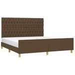 Casa si Gradina - Mobilier - Paturi si accesorii - Paturi - Cadru de pat cu tablie, maro inchis, 180x200 cm, textil - Infinity.ro