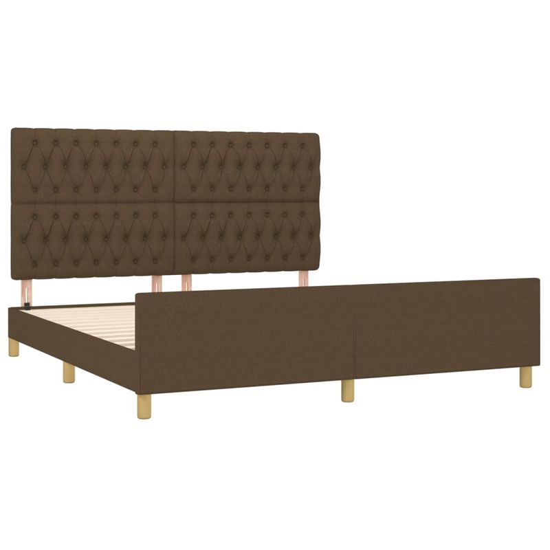 Casa si Gradina - Mobilier - Paturi si accesorii - Paturi - Cadru de pat cu tablie, maro inchis, 180x200 cm, textil - Infinity.ro