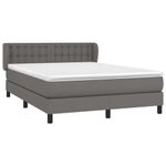 Casa si Gradina - Mobilier - Paturi si accesorii - Paturi - Pat box spring cu saltea, gri, 140x200 cm, piele ecologica - Infinity.ro