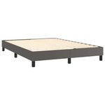 Casa si Gradina - Mobilier - Paturi si accesorii - Paturi - Pat box spring cu saltea, gri, 140x200 cm, piele ecologica - Infinity.ro