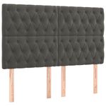 Casa si Gradina - Mobilier - Paturi si accesorii - Paturi - Pat box spring cu saltea, gri inchis, 160x200 cm, catifea - Infinity.ro