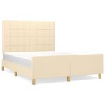 Casa si Gradina - Mobilier - Paturi si accesorii - Paturi - Cadru de pat cu tablie, crem, 140x190 cm, textil - Infinity.ro