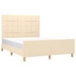 Casa si Gradina - Mobilier - Paturi si accesorii - Paturi - Cadru de pat cu tablie, crem, 140x190 cm, textil - Infinity.ro