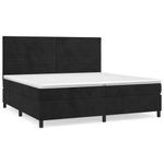 Casa si Gradina - Mobilier - Paturi si accesorii - Paturi - Pat box spring cu saltea, negru, 200x200 cm, catifea - Infinity.ro
