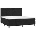 Casa si Gradina - Mobilier - Paturi si accesorii - Paturi - Pat box spring cu saltea, negru, 200x200 cm, catifea - Infinity.ro