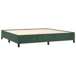 Casa si Gradina - Mobilier - Paturi si accesorii - Paturi - Pat box spring cu saltea, verde inchis, 200x200 cm, catifea - Infinity.ro