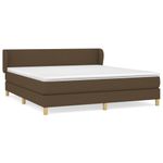 Casa si Gradina - Mobilier - Paturi si accesorii - Paturi - Pat box spring cu saltea, maro inchis, 160x200 cm, textil - Infinity.ro