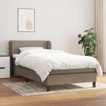 Casa si Gradina - Mobilier - Paturi si accesorii - Paturi - Pat box spring cu saltea, gri taupe, 80x200 cm, textil - Infinity.ro