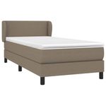 Casa si Gradina - Mobilier - Paturi si accesorii - Paturi - Pat box spring cu saltea, gri taupe, 80x200 cm, textil - Infinity.ro