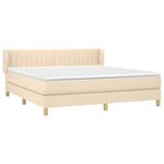 Casa si Gradina - Mobilier - Paturi si accesorii - Paturi - Pat box spring cu saltea, crem, 160x200 cm, material textil - Infinity.ro