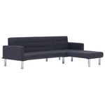 Casa si Gradina - Mobilier - Canapele si coltare - Canapele - Canapea extensibila in forma de L, gri inchis, poliester - Infinity.ro
