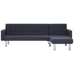 Casa si Gradina - Mobilier - Canapele si coltare - Canapele - Canapea extensibila in forma de L, gri inchis, poliester - Infinity.ro