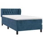 Casa si Gradina - Mobilier - Paturi si accesorii - Paturi - Pat box spring cu saltea, albastru inchis, 100x200 cm, catifea - Infinity.ro