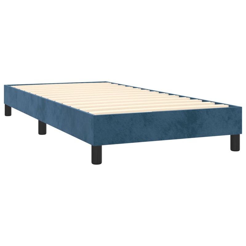 Casa si Gradina - Mobilier - Paturi si accesorii - Paturi - Pat box spring cu saltea, albastru inchis, 100x200 cm, catifea - Infinity.ro