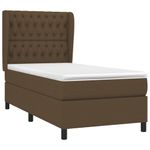 Casa si Gradina - Mobilier - Paturi si accesorii - Paturi - Pat box spring cu saltea, maro inchis, 90x200 cm, textil - Infinity.ro
