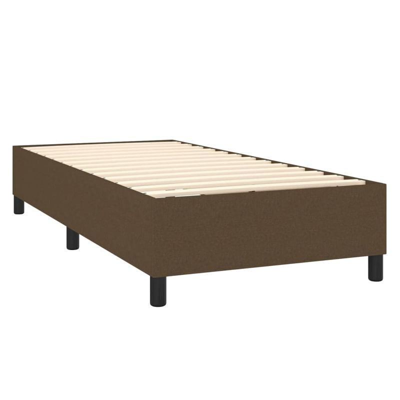 Casa si Gradina - Mobilier - Paturi si accesorii - Paturi - Pat box spring cu saltea, maro inchis, 90x200 cm, textil - Infinity.ro
