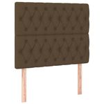 Casa si Gradina - Mobilier - Paturi si accesorii - Paturi - Pat box spring cu saltea, maro inchis, 90x200 cm, textil - Infinity.ro