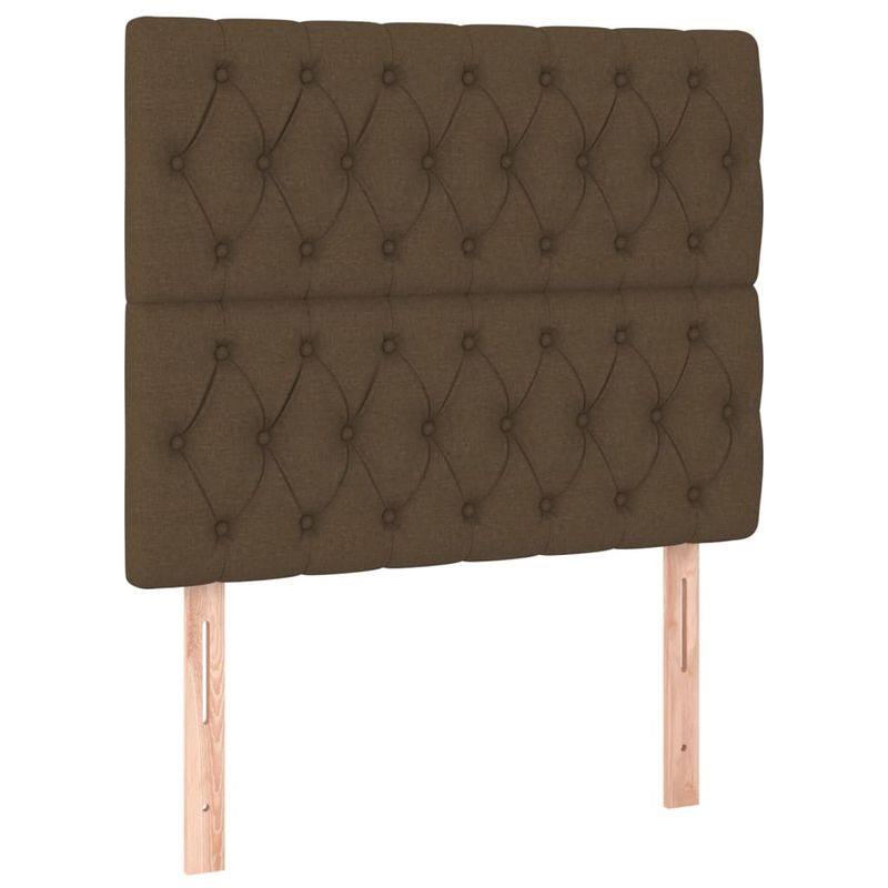 Casa si Gradina - Mobilier - Paturi si accesorii - Paturi - Pat box spring cu saltea, maro inchis, 90x200 cm, textil - Infinity.ro