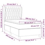 Casa si Gradina - Mobilier - Paturi si accesorii - Paturi - Pat box spring cu saltea, maro inchis, 90x200 cm, textil - Infinity.ro