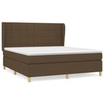 Casa si Gradina - Mobilier - Paturi si accesorii - Paturi - Pat box spring cu saltea, maro inchis, 160x200 cm, textil - Infinity.ro