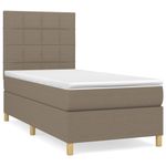 Casa si Gradina - Mobilier - Paturi si accesorii - Paturi - Pat box spring cu saltea, gri taupe, 80x200 cm, textil - Infinity.ro