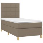 Casa si Gradina - Mobilier - Paturi si accesorii - Paturi - Pat box spring cu saltea, gri taupe, 80x200 cm, textil - Infinity.ro