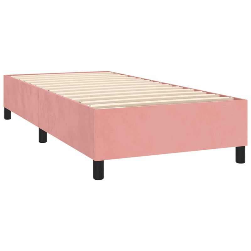 Casa si Gradina - Mobilier - Paturi si accesorii - Paturi - Pat box spring cu saltea, roz, 100x200 cm, catifea - Infinity.ro