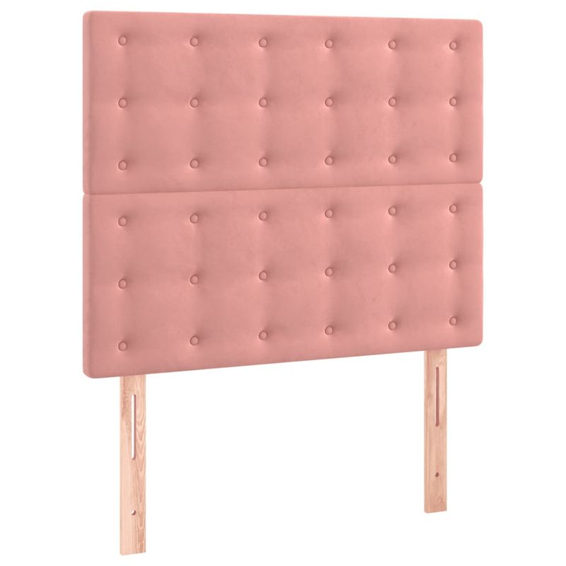 Casa si Gradina - Mobilier - Paturi si accesorii - Paturi - Pat box spring cu saltea, roz, 100x200 cm, catifea - Infinity.ro